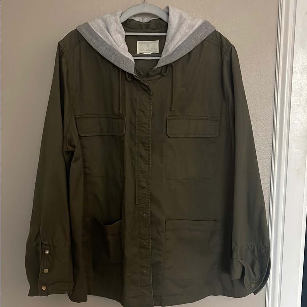 Olive Green Hooded Jacket